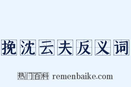 挽沈云夫反义词是什么意思的图片